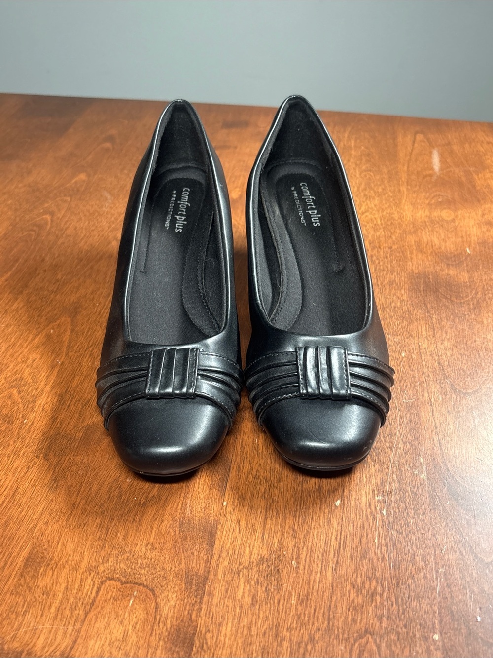 comfort plus by Predictions Black Leatherette Low Heel Pumps